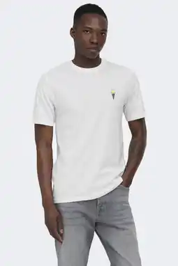 Wehkamp ONLY & SONS regular T-shirt wit aanbieding