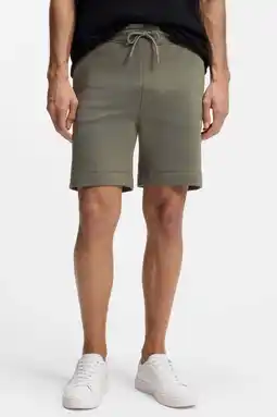 Wehkamp BOSS regular sweatshort grijsgroen aanbieding