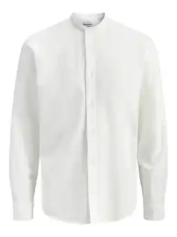 Wehkamp JACK & JONES ESSENTIALS regular casual overhemd met linnen wit aanbieding
