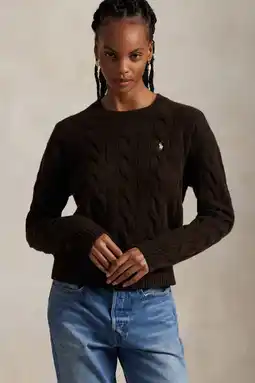 Wehkamp Polo Ralph Lauren gebreide trui met wol bruin aanbieding