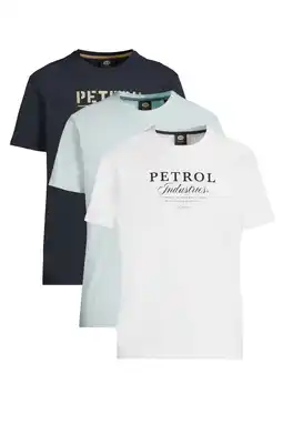 Wehkamp Petrol Industries regular T-shirt multi - (set van 3) aanbieding