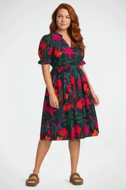 Wehkamp GREAT LOOKS midi jurk met bloemenprint aanbieding