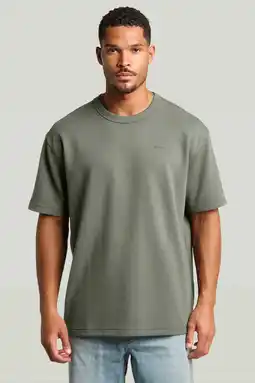 Wehkamp G-STAR relaxed fit T-shirt met wafel - groen aanbieding