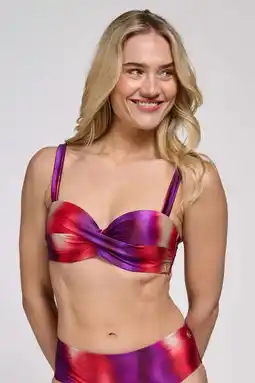 Wehkamp ten Cate Beach TC WOW voorgevormde beugel bikinitop paars/rood aanbieding
