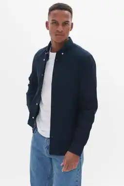 Wehkamp Matinique regular casual overhemd met linnen donkerblauw aanbieding