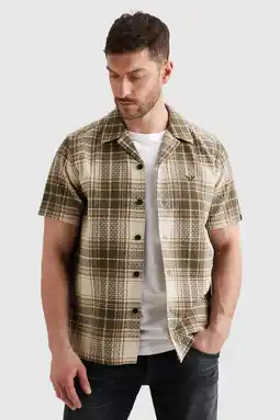 Wehkamp PME Legend regular geruit casual overhemd donkergroen aanbieding
