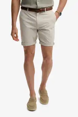 Wehkamp Superdry slim chino short lichtgrijs aanbieding