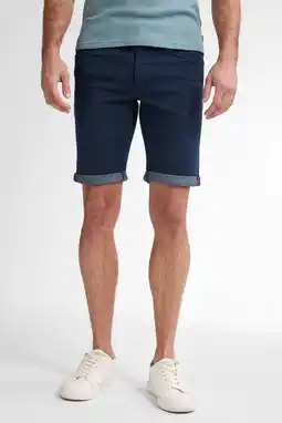 Wehkamp Petrol Industries denim slim short navy blue aanbieding