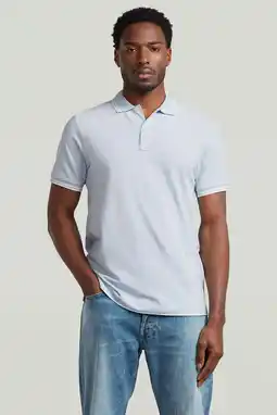 Wehkamp G-STAR slim polo lichtblauw aanbieding