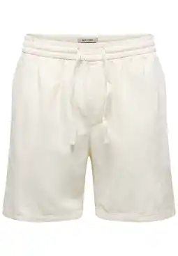 Wehkamp ONLY & SONS ONSTEL regular casual short met linnen ecru aanbieding