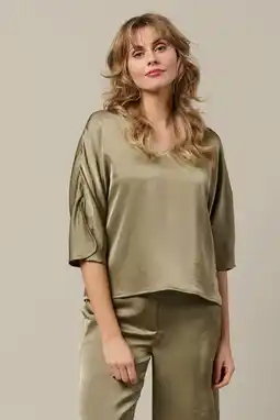 Wehkamp Co Woman blousetop kaki aanbieding