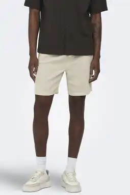Wehkamp ONLY & SONS ONSTREV regular casual short beige met textuur aanbieding