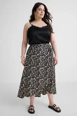 Wehkamp GREAT LOOKS crinkle maxi wikkelrok met bloemenprint aanbieding