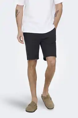 Wehkamp ONLY & SONS ONSREID slim casual short zwart aanbieding