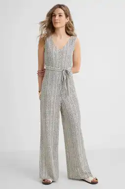 Wehkamp Anytime jumpsuit met all-over bloemenprint wit aanbieding