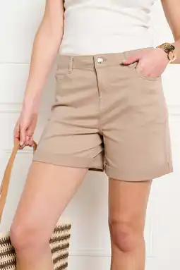 Wehkamp LOLALIZA denim regular lowwaist short taupe aanbieding