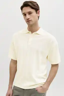 Wehkamp JJ REBEL relaxed polo gebreid ecru aanbieding