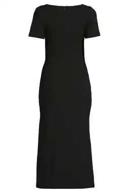 Wehkamp Ruby midi jurk met plooien detail zwart aanbieding