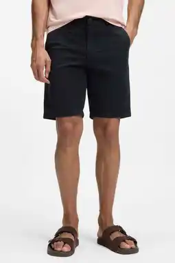 Wehkamp BOSS slim chino short donkerblauw aanbieding