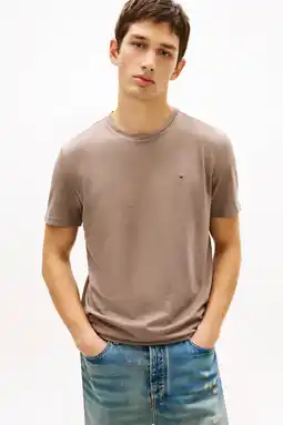 Wehkamp Tommy Jeans slim T-shirt lichtbruin aanbieding