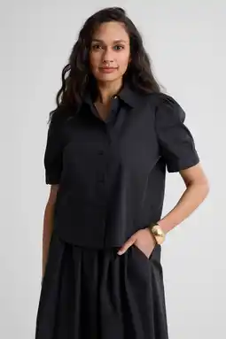 Wehkamp Ruby boxy poplin blouse zwart aanbieding