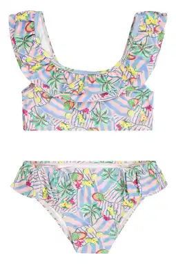 Wehkamp Tumble 'n Dry bikini met ruches en all over print lichtroze aanbieding