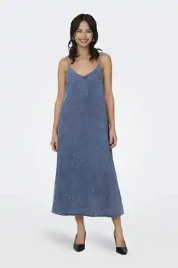 Wehkamp ONLY midi jurk medium blue denim aanbieding