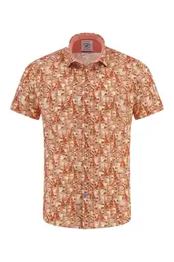 Wehkamp A fish named Fred regular casual overhemd met linnen oranje aanbieding