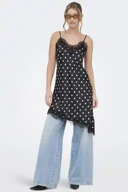 Wehkamp ONLY midijurk met stippen - zwart aanbieding