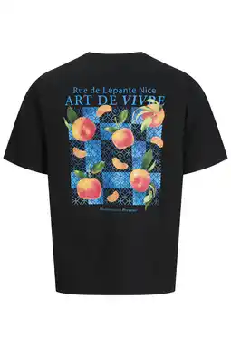 Wehkamp JACK & JONES relaxed T-shirt met backprint - zwart aanbieding