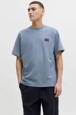 Wehkamp JACK & JONES relaxed T-shirt met textuur blauw aanbieding