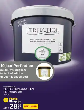 Praxis Perfection muur-en plafondverf 10 liter aanbieding