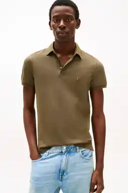 Wehkamp Tommy Hilfiger slim polo groen aanbieding