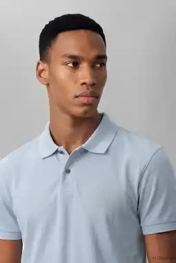 Wehkamp Calvin Klein slim polo lichtblauw aanbieding