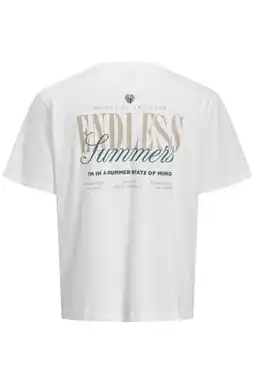 Wehkamp JJ REBEL relaxed T-shirt met backprint wit aanbieding