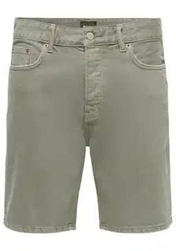 Wehkamp ONLY & SONS ONSEDGE denim straight short groen aanbieding