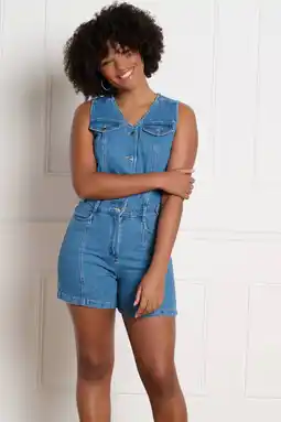 Wehkamp LOLALIZA playsuit medium blue denim aanbieding