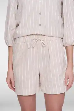 Wehkamp Geisha regularwaist casual short met krijtstreep beige aanbieding