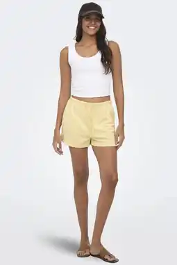 Wehkamp ONLY regularwaist sweatshort geel aanbieding