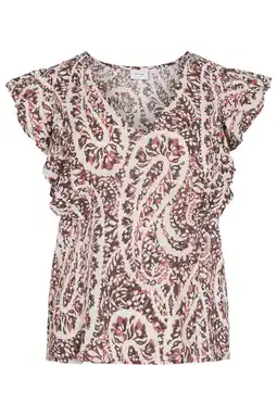 Wehkamp VILA blousetop met paisley print bruin aanbieding