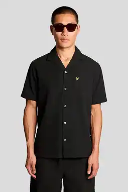 Wehkamp Lyle & Scott regular casual overhemd met textuur zwart aanbieding