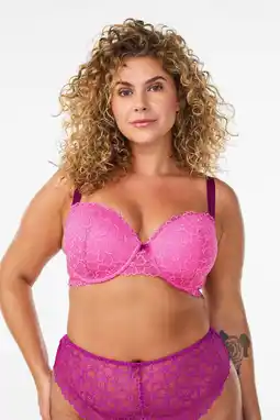 Wehkamp Zizzi voorgevormde beugelbh Plus Size - roze aanbieding