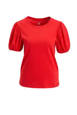 Wehkamp Anytime T-shirt met pofmouwen rood aanbieding