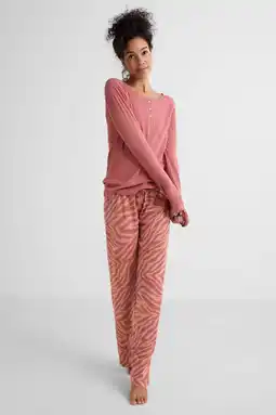Wehkamp Dreamcovers pyjama donkerroze aanbieding