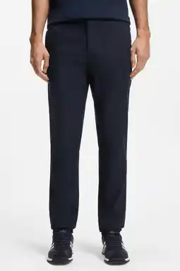 Wehkamp BOSS Sanderson-L-3 regular chino met linnen donkerblauw aanbieding
