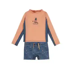 Wehkamp Dirkje UV-shirt + zwemshort oranje/blauw aanbieding