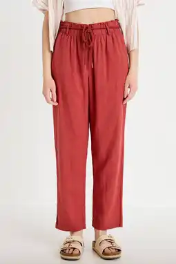 Wehkamp Cache Cache straight highwaist casual broek met linnen koraalrood aanbieding