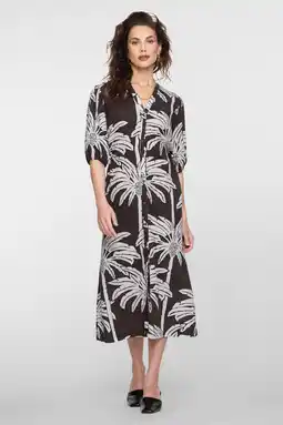 Wehkamp Geisha gebloemde blousejurk zwart aanbieding