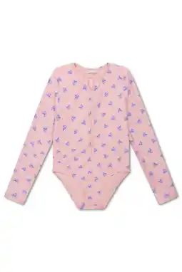 Wehkamp Swim Essentials UV badpak met all over print roze aanbieding