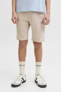 Wehkamp JACK & JONES JUNIOR regularwaist sweatshort beige aanbieding